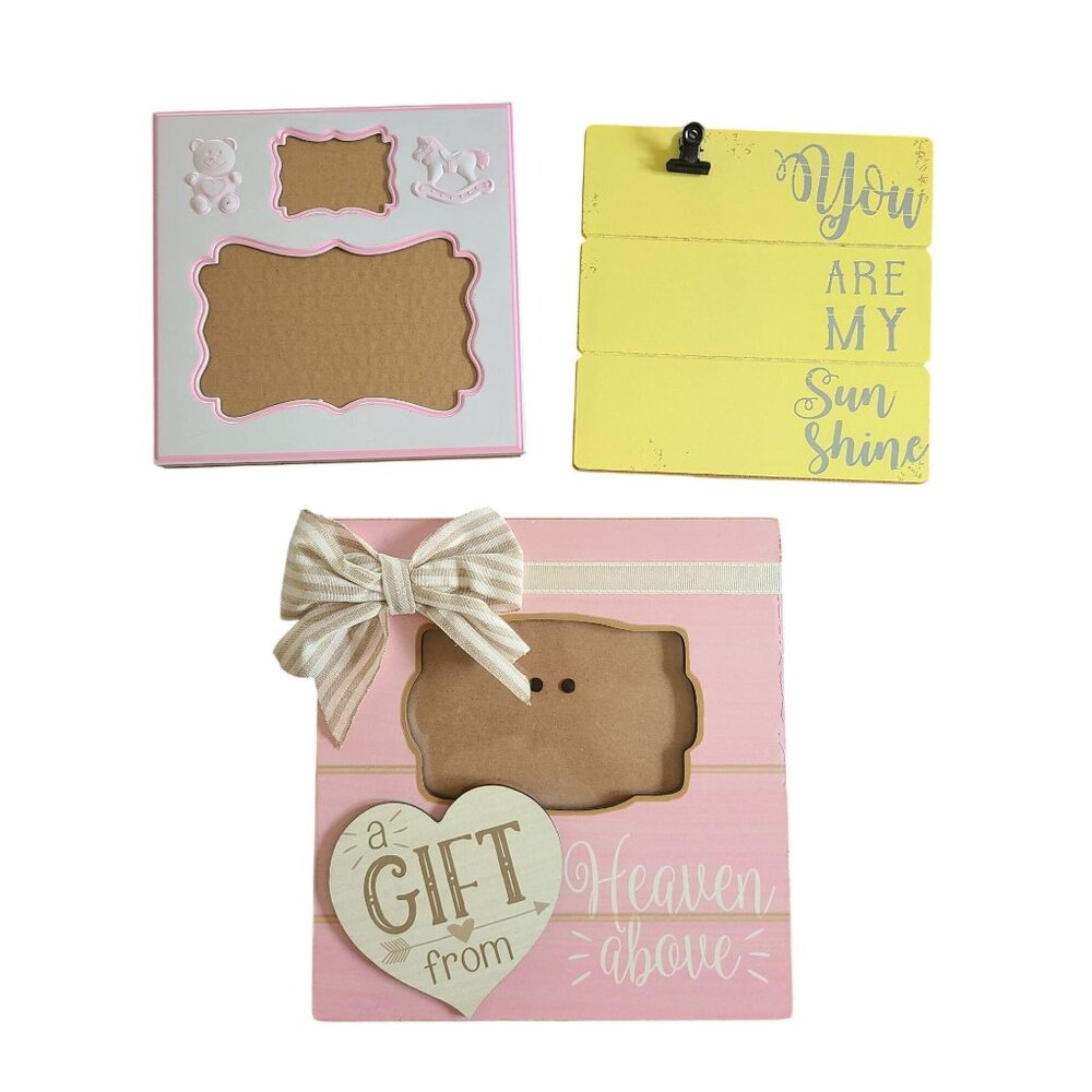 Decorative Picture Frames Set Of 3 With Inspirational Quotes Nursery Decor